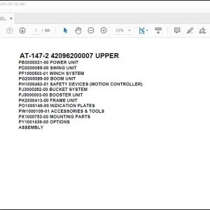 Tadano Crane AT-147-2 42096200007 UPPER Parts Catalog Manual - PDF DOWNLOAD