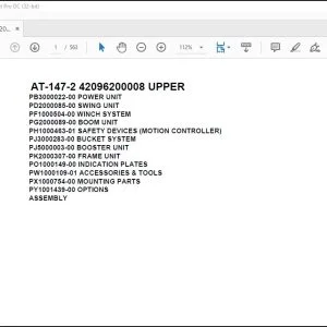 Tadano Crane AT-147-2 42096200008 UPPER Parts Catalog Manual - PDF DOWNLOAD