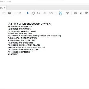Tadano Crane AT-147-2 42096200009 UPPER Parts Catalog Manual - PDF DOWNLOAD