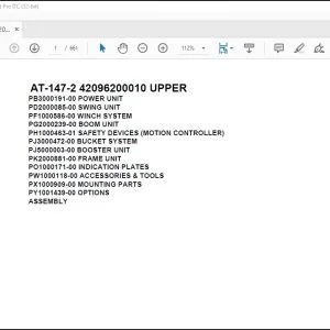 Tadano Crane AT-147-2 42096200010 UPPER Parts Catalog Manual - PDF DOWNLOAD