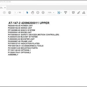 Tadano Crane AT-147-2 42096200011 UPPER Parts Catalog Manual - PDF DOWNLOAD