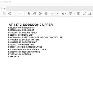 Tadano Crane AT-147-2 42096200012 UPPER Parts Catalog Manual - PDF DOWNLOAD
