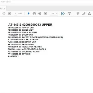 Tadano Crane AT-147-2 42096200013 UPPER Parts Catalog Manual - PDF DOWNLOAD