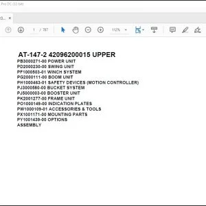 Tadano Crane AT-147-2 42096200015 UPPER Parts Catalog Manual - PDF DOWNLOAD