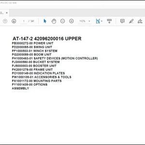 Tadano Crane AT-147-2 42096200016 UPPER Parts Catalog Manual - PDF DOWNLOAD