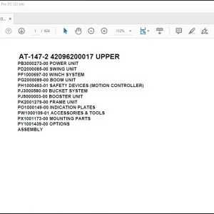Tadano Crane AT-147-2 42096200017 UPPER Parts Catalog Manual - PDF DOWNLOAD