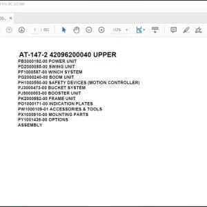 Tadano Crane AT-147-2 42096200040 UPPER Parts Catalog Manual - PDF DOWNLOAD