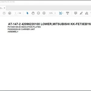 Tadano Crane AT-147-2 42096220100 LOWER,MITSUBISHI KK-FE73EBY6K2 Parts Catalog Manual - PDF DOWNLOAD