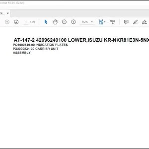 Tadano Crane AT-147-2 42096240100 LOWER,ISUZU KR-NKR81E3N-5NXPY Parts Catalog Manual -  PDF DOWNLOAD