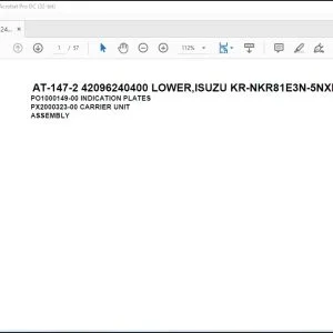 Tadano Crane AT-147-2 42096240400 LOWER ISUZU KR-NKR81E3N-5NXPY Parts Catalog Manual - PDF DOWNLOAD