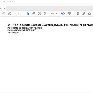 Tadano Crane AT-147-2 42096240500 LOWER ISUZU PB-NKR81N-E5NXHY Parts Catalog Manual - PDF DOWNLOAD