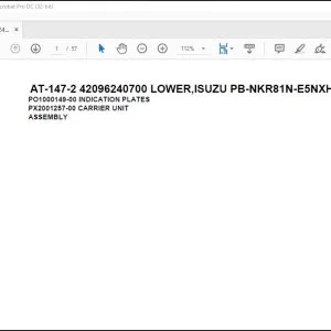 Tadano Crane AT-147-2 42096240700 LOWER ISUZU PB-NKR81N-E5NXHY Parts Catalog Manual - PDF DOWNLOAD