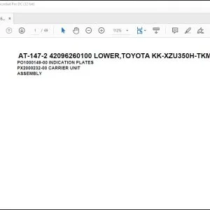 Tadano Crane AT-147-2 42096260100 LOWER,TOYOTA KK-XZU350H-TKMSS6 Parts Catalog Manual - PDF DOWNLOAD