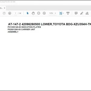 Tadano Crane AT-147-2 42096260500 LOWER,TOYOTA BDG-XZU354H-TKMSD6 Parts Catalog Manual - PDF DOWNLOAD