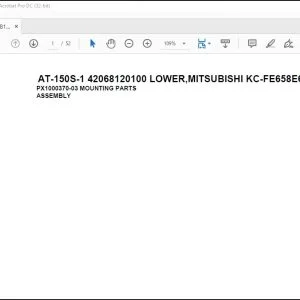 Tadano Crane AT-150S-1 42068120100 LOWER,MITSUBISHI KC-FE658E6A Spare Parts Manual - PDF DOWNLOAD
