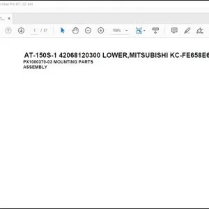 Tadano Crane AT-150S-1 42068120300 LOWER,MITSUBISHI KC-FE658E6A Spare Parts Manual - PDF DOWNLOAD