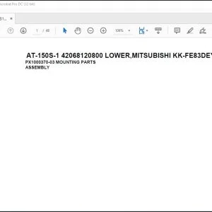 Tadano Crane AT-150S-1 42068120800 LOWER,MITSUBISHI KK-FE83DEY7 Spare Parts Manual - PDF DOWNLOAD
