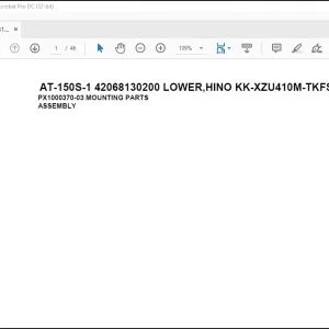 Tadano Crane AT-150S-1 42068130200 LOWER,HINO KK-XZU410M-TKFS Spare Parts Manual  - PDF DOWNLOAD