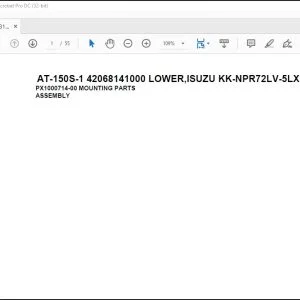 Tadano Crane AT-150S-1 42068141000 LOWER ISUZU KK-NPR72LV-5LX Spare Parts Manual - PDF DOWNLOAD