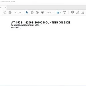 Tadano Crane AT-150S-1 42068190100 MOUNTING ON SIDE Spare Parts Manual - PDF DOWNLOAD