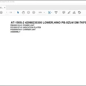 Tadano Crane AT-150S-2 42068230300 LOWER,HINO PB-XZU413M-TKFSW3 Spare Parts Manual - PDF DOWNLOAD
