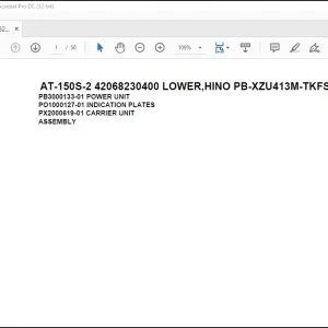 Tadano Crane AT-150S-2 42068230400 LOWER,HINO PB-XZU413M-TKFSW3 Spare Parts Manual - PDF DOWNLOAD