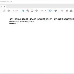 Tadano Crane AT-180S-1 42062140400 LOWER,ISUZU KC-NRR33G3XNP Spare Parts Catalog Manual - PDF DOWNLOAD