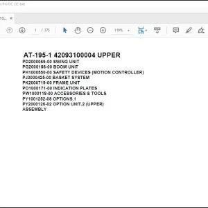 Tadano Crane AT-195-1 42093100004 UPPER Spare Parts Manual - PDF DOWNLOAD