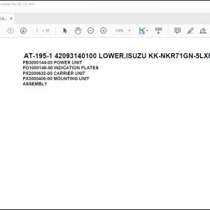 Tadano Crane AT-195-1 42093140100 LOWER,ISUZU KK-NKR71GN-5LXHY Spare Parts Manual - PDF DOWNLOAD