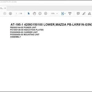 Tadano Crane AT-195-1 42093150100 LOWER,MAZDA PB-LKR81N-G5NXHY Spare Parts Manual - PDF DOWNLOAD