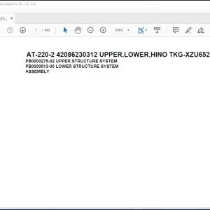 Tadano Crane AT-220-2 42086230312 UPPER LOWER HINO TKG-XZU652F-TKFRC6 Spare Parts Manual - PDF DOWNLOAD