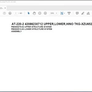 Tadano Crane AT-220-2 42086230712 UPPER LOWER HINO TKG-XZU652F-TKFRC6 Spare Parts Manual - PDF DOWNLOAD