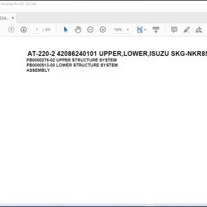 Tadano Crane AT-220-2 42086240101 UPPER,LOWER,ISUZU SKG-NKR85YN-HN5AY-M Spare Parts Manual - PDF DOWNLOAD