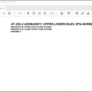 Tadano Crane AT-220-2 42086240811 UPPER LOWER ISUZU 2PG-NKR88N-HN5AY-D Spare Parts Manual - PDF DOWNLOAD
