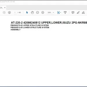 Tadano Crane AT-220-2 42086240812 UPPER LOWER ISUZU 2PG-NKR88N-HN5AY-D Spare Parts Manual - PDF DOWNLOAD