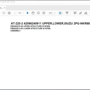Tadano Crane AT-220-2 42086240911 UPPER,LOWER,ISUZU 2PG-NKR88N-HN5AY-D Spare Parts Manual - PDF DOWNLOAD