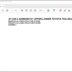 Tadano Crane AT-220-2 42086260101 UPPER LOWER TOYOTA TKG-XZU650W-TKFRC6 Spare Parts Manual - PDF DOWNLOAD