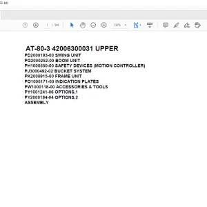 Tadano Crane AT-80-3 42006300031 UPPER Spare Parts Catalog Manual - PDF DOWNLOAD