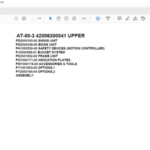 Tadano Crane AT-80-3 42006300041 UPPER Spare Parts Catalog Manual - PDF DOWNLOAD