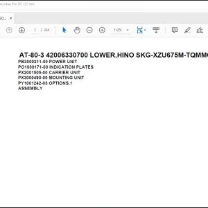 Tadano Crane AT-80-3 42006330700 LOWER,HINO SKG-XZU675M-TQMMC3 Spare Parts Catalog Manual - PDF DOWNLOAD