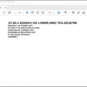 Tadano Crane AT-80-3 42006331100 LOWER,HINO TKG-XZU675M Spare Parts Catalog Manual - PDF DOWNLOAD