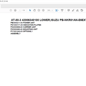 Tadano Crane AT-80-3 42006340100 LOWER,ISUZU PB-NKR81AN-E6EXY Spare Parts Catalog Manual - PDF DOWNLOAD
