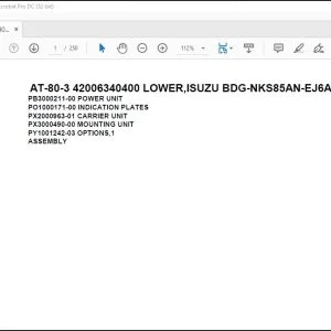 Tadano Crane AT-80-3 42006340400 LOWER,ISUZU BDG-NKS85AN-EJ6AY-M Spare Parts Catalog Manual - PDF DOWNLOAD