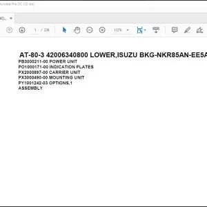 Tadano Crane AT-80-3 42006340800 LOWER,ISUZU BKG-NKR85AN-EE5AHY-M Spare Parts Catalog Manual - PDF DOWNLOAD