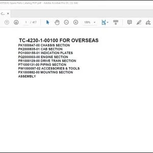 Tadano Crane Carrier TC-4230-1-00100 FOR OVERSEAS Spare Parts Catalog Manual - PDF DOWNLOAD
