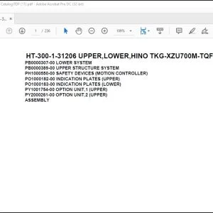 Tadano Crane HT-300-1-31206 UPPER,LOWER,HINO TKG-XZU700M-TQFRC3 Spare Parts Catalog Manual - PDF DOWNLOAD