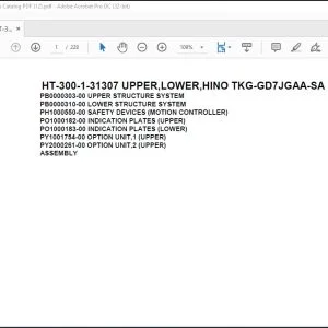 Tadano Crane HT-300-1-31307 UPPER,LOWER,HINO TKG-GD7JGAA-SA Spare Parts Catalog Manual - PDF DOWNLOAD