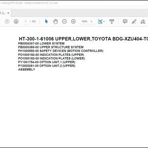 Tadano Crane HT-300-1-61006 UPPER,LOWER,TOYOTA BDG-XZU404-TQFRD3 Parts Catalog Manual - PDF DOWNLOAD