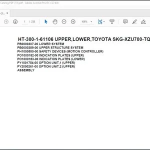 Tadano Crane HT-300-1-61106 UPPER,LOWER,TOYOTA SKG-XZU700-TQFRC3 Spare Parts Catalog Manual - PDF DOWNLOAD