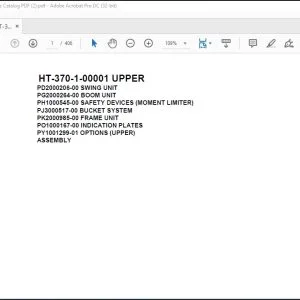 Tadano Crane HT-370-1-00001 UPPER Spare Parts Catalog Manual - PDF DOWNLOAD